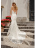 Beaded Lace Tulle Fringe Fashion Wedding Dress